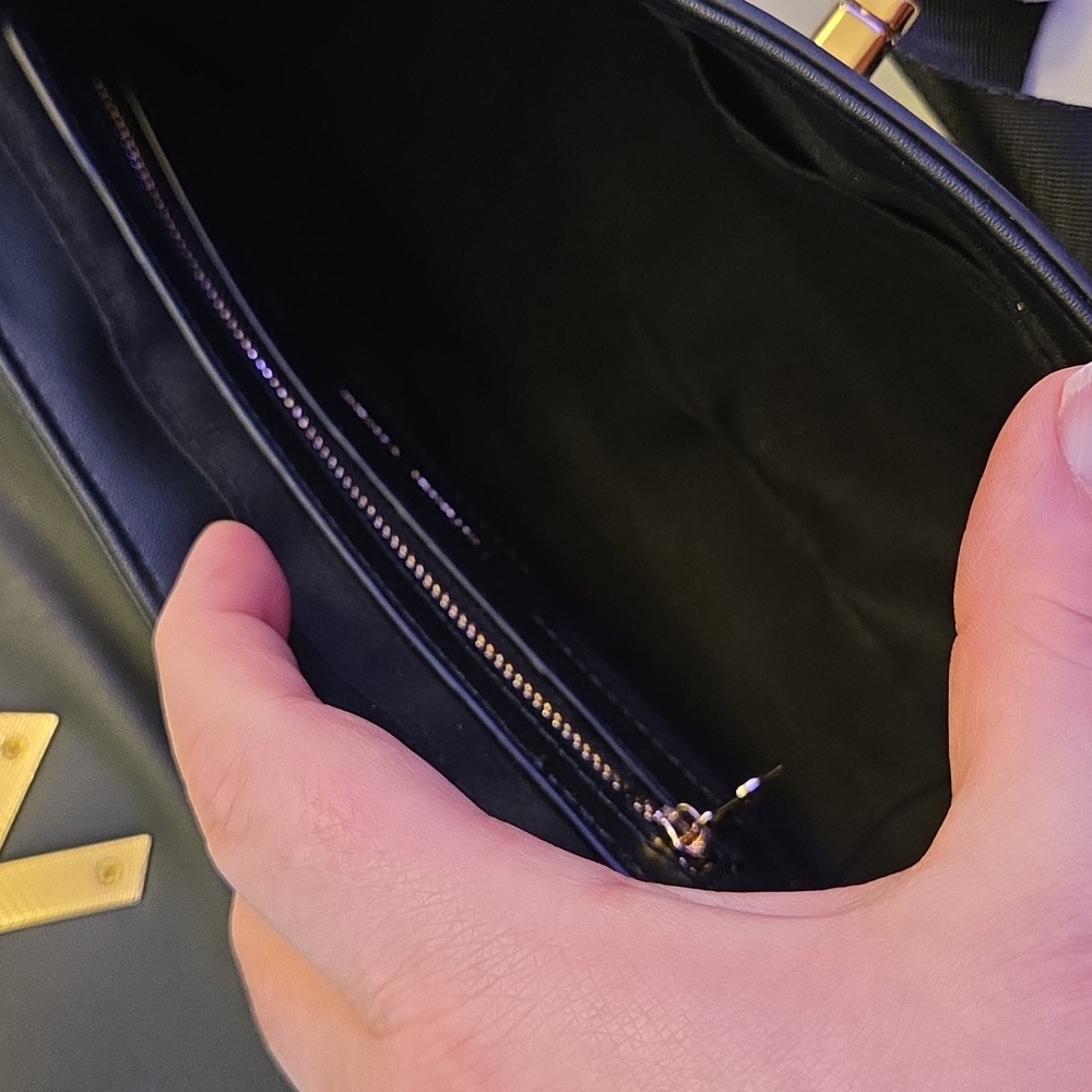 Valentino Orlandi Black Crossbody Bag with Gold Studs and Logo - Picture 6 of 7